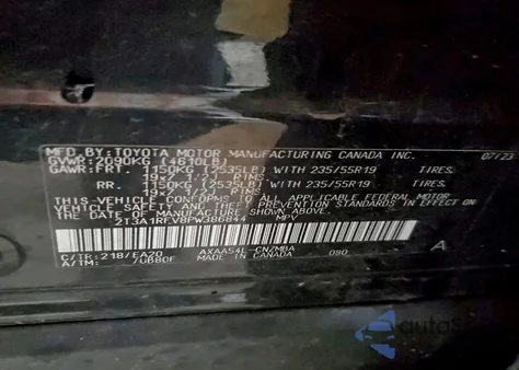 2023 Toyota Rav4 Xle Premium z USA, uszkodzony, nr VIN 2T3A1RFV8PW386844